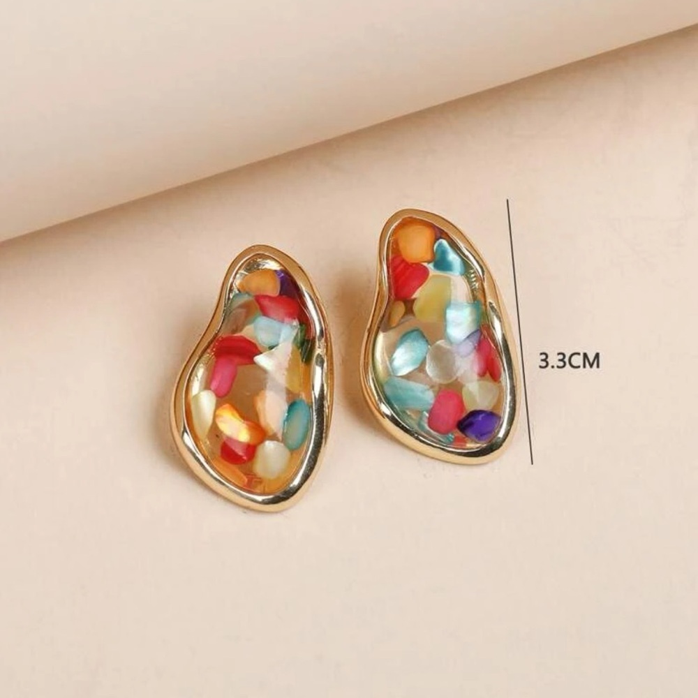 Colorful  statement earrings - Picture 3 of 3
